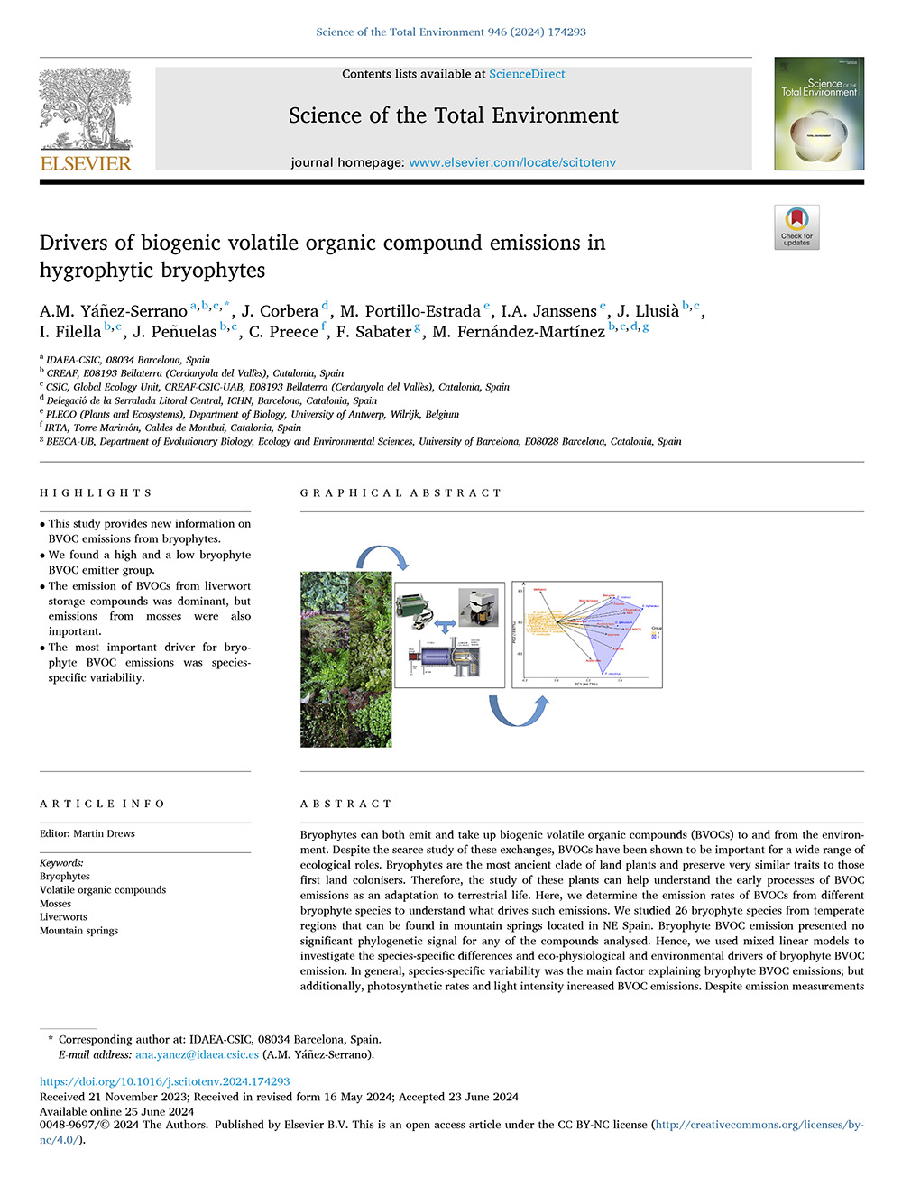 Science of the Total Environment, 946 (2024) 174293. doi:10.1016/j.scitotenv.2024.174293